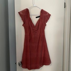 Flattering blush spring dress